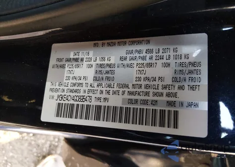 2016 Mazda Cx-5 Touring from USA, damaged, VIN JM3KE4CY4G0895478